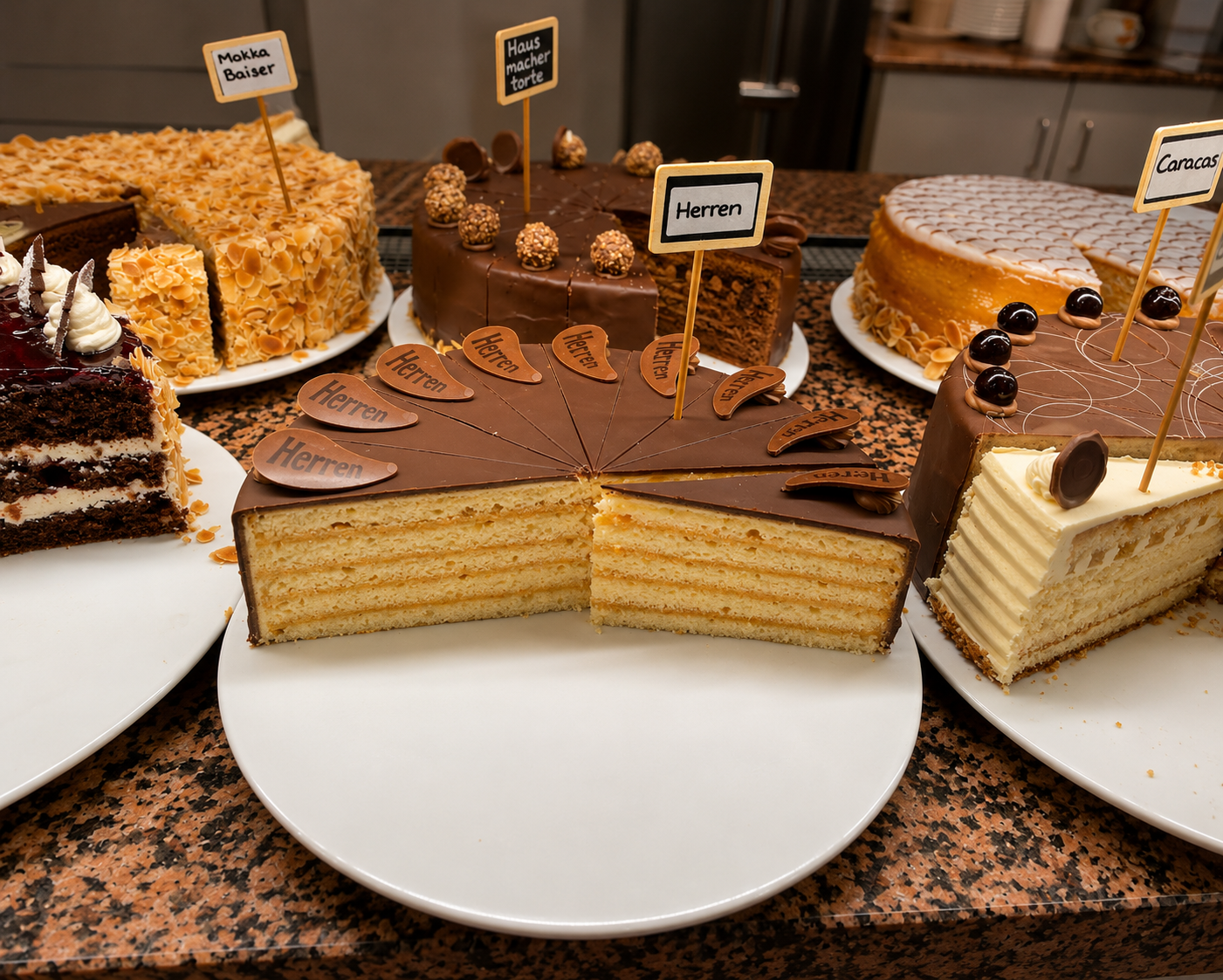 Café Koch Innenraum mit Kuchen und Torten